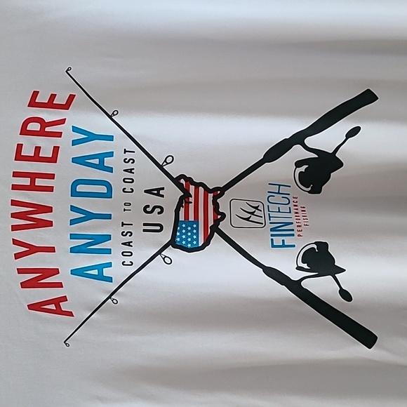 FINTECH MENS GRAY UV SHORT SLEEVE SHIRT "PERFORMANCE FISHING" SIZE LARGE - Picture 9 of 10